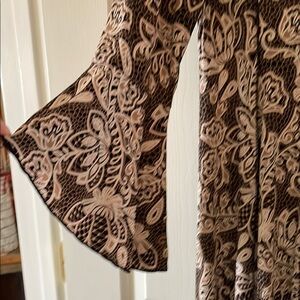 Floral Patterned Dress - Brown and Cream